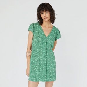 OAK + FORT Floral Mini Dress in Bright Mint (green) 🍀 • Size S